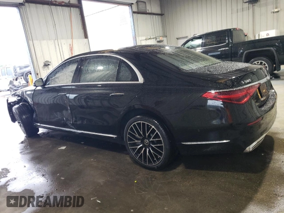 2021 Mercedes-Benz S 580 with VIN W1K6G7GB2MA045758, listed as a Copart auction lot 51275465 with 23,607 mi miles and Salvage Title. Bid and sale history available at DreamBid. Image 2.