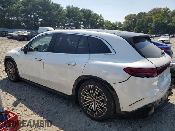 2023 Mercedes-Benz EQS with VIN 4JGDM4EB0PA008221, listed as a Copart auction lot 70640014 with 17,038 mi miles and Salvage Title. Bid and sale history available at carsss.com. Image 2.