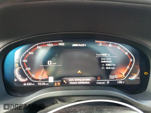 2020 BMW X3 M40i with VIN 5UXTY9C00L9C93079, listed as a Copart auction lot 44210585 with 53,087 mi miles and Salvage Title. Bid and sale history available at DreamBid. Image 9.