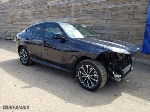2025 BMW X6 xDrive40i with VIN 5UX33EX03S9X36158, listed as a Copart auction lot 53862325 with 20,035 mi miles and Clean Title. Bid and sale history available at carsss.com. Image 4.