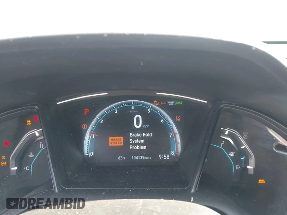 2019 Honda Civic Sedan LX with VIN 2HGFC2F62KH573149, listed as a IAAI auction lot 41575660 with 104,139 mi miles. Bid and sale history available at carsss.com. Image 7.