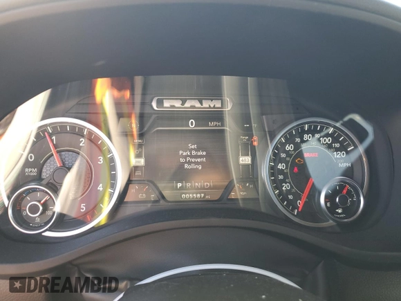 2022 Ram 1500 Lone Star with VIN 1C6RREFMXNN446341, listed as a Copart auction lot 74249304 with 5,587 mi miles and Salvage title. Bid and sale history available at DreamBid. Image 9.