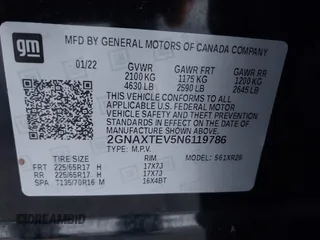 2022 Chevrolet Equinox LT z VIN 2GNAXTEV5N6119786, wystawiony jako IAAI lot #42626991 z przebiegiem 40 277 mil mil oraz . Historia ofert i sprzedaży dostępna na DreamBid. Obrazek 9.