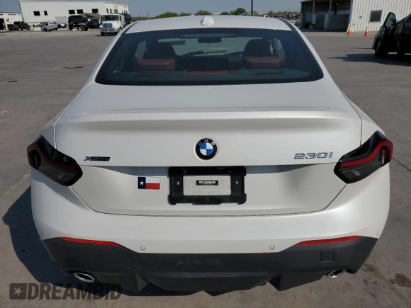 2023 BMW 2 Series 230i xDrive with VIN 3MW33CM06P8D23448, listed as a Copart auction lot 75215964 with 17,213 mi miles and Salvage Title. Bid and sale history available at carsss.com. Image 6.