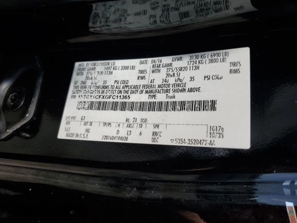 2016 Ford F-150 XL with VIN 1FTEX1CFXGFC11365, listed as a Copart auction lot 62523814 with 89,192 mi miles and Salvage Title. Bid and sale history available at carsss.com. Image 14.