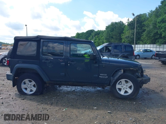2017 Jeep Wrangler Unlimited Sport with VIN 1C4BJWDG6HL555402, listed as a IAAI auction lot 42255790 with 113,118 mi miles and . Bid and sale history available at DreamBid. Image 14.