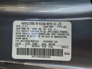2018 Infiniti Q60 Luxe with VIN JN1CV7EK6JM200329, listed as a Copart auction lot 46535955 with 54,059 mi miles and Salvage Title. Bid and sale history available at carsss.com. Image 12.