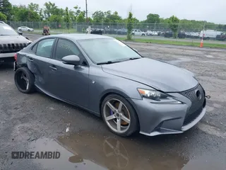 2014 Lexus IS 350 with VIN JTHCE1D23E5001247, listed as a IAAI auction lot 42511541 with 105,032 mi miles and . Bid and sale history available at DreamBid. Image 1.