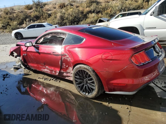 2015 Ford Mustang GT with VIN 1FA6P8CF8F5338719, listed as a Copart auction lot 74384314 with 43,870 mi miles and Salvage Title. Bid and sale history available at DreamBid. Image 2.