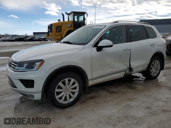 2017 Volkswagen Touareg Sport with VIN WVGEF7BP3HD002560, listed as a Copart auction lot 46649865 with 115,704 mi miles and Salvage Title. Bid and sale history available at DreamBid. Image 1.
