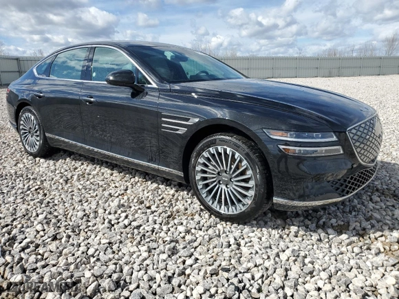 2023 Genesis Electrified G80 with VIN KMTGE4S10PU007449, listed as a Copart auction lot 50656154 with 5,828 mi miles and Non Repairable. Bid and sale history available at carsss.com. Image 4.