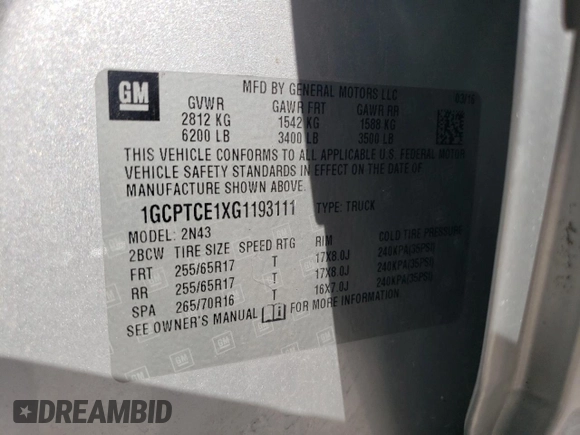 2016 Chevrolet Colorado 4WD LT z VIN 1GCPTCE1XG1193111, wystawiony jako Copart lot #52513705 z przebiegiem 106 403 mil mil oraz Szkoda całkowita • Salvage title. Historia ofert i sprzedaży dostępna na DreamBid. Obrazek 12.