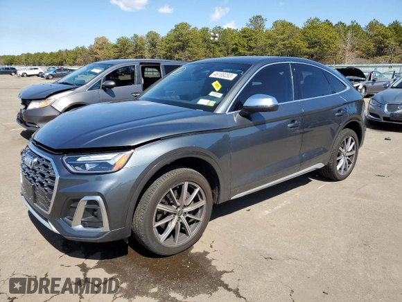 2022 Audi SQ5 Sportback Premium with VIN WA114AFY9N2038747, listed as a Copart auction lot 46199293 with 14,744 mi miles and . Bid and sale history available at DreamBid. Image 1.
