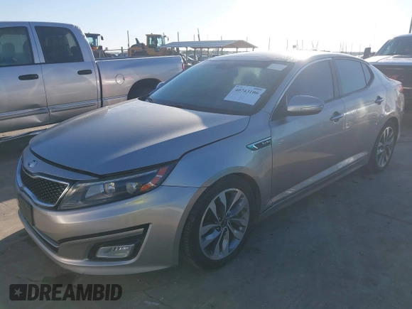 2015 Kia Optima SX Turbo with VIN 5XXGR4A65FG407334, listed as a IAAI auction lot 40743106 with 164,260 mi miles. Bid and sale history available at carsss.com. Image 2.