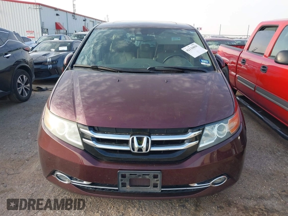 2015 Honda Odyssey Touring Elite with VIN 5FNRL5H98FB111226, listed as a IAAI auction lot 42136888 with 60,266 mi miles and . Bid and sale history available at DreamBid. Image 12.
