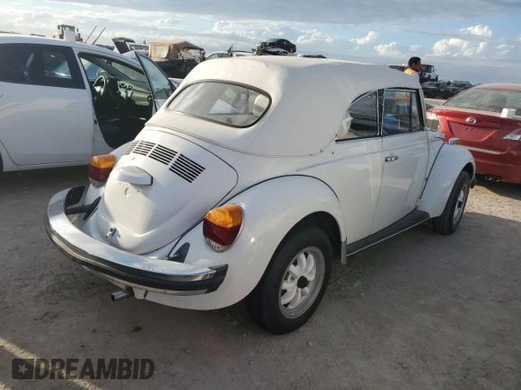 1979 Volkswagen Beetle with VIN 1592031287, listed as a Copart auction lot 75822184 with 16,726 mi miles and Salvage Title. Bid and sale history available at DreamBid. Image 3.