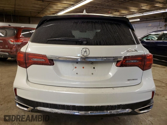 2017 Acura MDX w/Technology Pkg with VIN 5FRYD4H57HB017193, listed as a Copart auction lot 45885805 with 135,092 mi miles and Salvage Title. Bid and sale history available at carsss.com. Image 6.