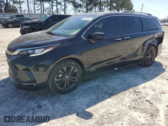 2021 Toyota Sienna XSE with VIN 5TDXRKEC1MS044966, listed as a Copart auction lot 48853605 with 41,720 mi miles and Salvage Title. Bid and sale history available at DreamBid. Image 1.