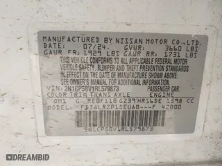 2024 Nissan Kicks S with VIN 3N1CP5BV1RL579873, listed as a IAAI auction lot 41971447 with 19,295 mi miles. Bid and sale history available at carsss.com. Image 9.