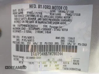 2007 Ford Focus S with VIN 1FAFP34N87W280244, listed as a IAAI auction lot 41432867 with Not Provided miles and . Bid and sale history available at carsss.com. Image 9.