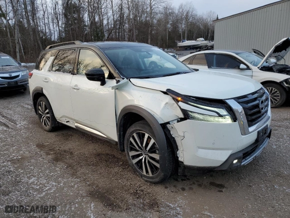 2023 Nissan Pathfinder Platinum with VIN 5N1DR3DF6PC272676, listed as a Copart auction lot 85571734 with 25,205 mi miles and Clean Title. Bid and sale history available at carsss.com. Image 4.