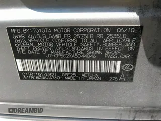 2010 Lexus IS 250 с VIN JTHCF5C2XA5044046, выставлен на аукционе IAAI как лот 42306297 с пробегом 127 669 миль миль и . История ставок и продаж доступна на DreamBid. Изображение 9.