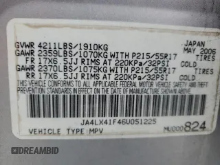 2006 Mitsubishi Outlander SE with VIN JA4LX41F46U051225, listed as a Copart auction lot 42949915 with 188,733 mi miles and Salvage Title. Bid and sale history available at carsss.com. Image 14.