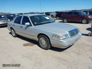 2008 Mercury Grand Marquis LS with VIN 2MEHM75V98X629465, listed as a IAAI auction lot 41718702 with 53,728 mi miles. Bid and sale history available at carsss.com. Image 1.
