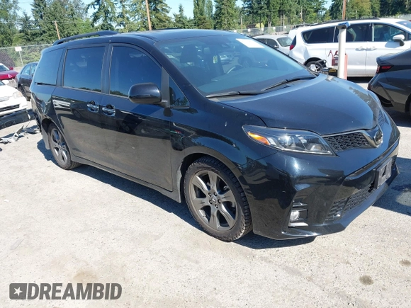 2020 Toyota Sienna SE with VIN 5TDXZ3DC9LS043621, listed as a IAAI auction lot 42670891 with 56,734 mi miles and . Bid and sale history available at DreamBid. Image 1.