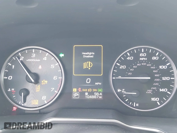 2020 Subaru Outback Touring with VIN 4S4BTAPC0L3100362, listed as a IAAI auction lot 42134757 with 104,887 mi miles and . Bid and sale history available at DreamBid. Image 7.