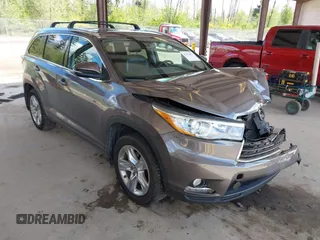 2016 Toyota Highlander Limited with VIN 5TDDKRFH2GS315449, listed as a IAAI auction lot 42153027 with 96,629 mi miles and . Bid and sale history available at DreamBid. Image 1.