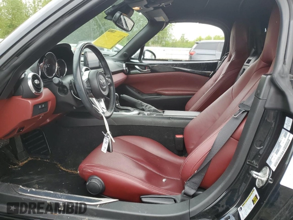 2021 Mazda MX-5 Miata Grand Touring with VIN JM1NDAD78M0455899, listed as a Copart auction lot 57347125 with 38,405 mi miles and Salvage title. Bid and sale history available at DreamBid. Image 7.