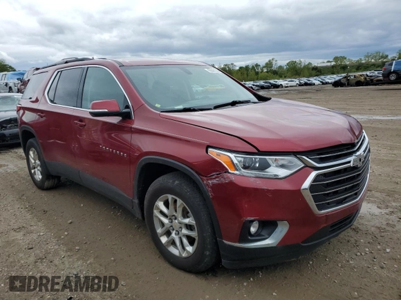 2019 Chevrolet Traverse LT Cloth with VIN 1GNERGKW7KJ178501, listed as a Copart auction lot 55826025 with 185,742 mi miles and Salvage title. Bid and sale history available at DreamBid. Image 4.