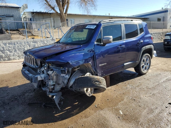 2019 Jeep Renegade Limited with VIN ZACNJBD11KPK01305, listed as a Copart auction lot 84065744 with 0 mi miles and Salvage Title. Bid and sale history available at carsss.com. Image 1.
