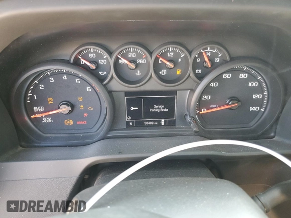 2022 Chevrolet Silverado 1500 Custom with VIN 3GCPWBEK7NG131092, listed as a Copart auction lot 50351115 with 58,409 mi miles and Salvage Title. Bid and sale history available at DreamBid. Image 9.