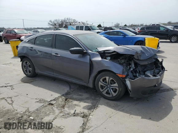 2018 Honda Civic Sedan LX with VIN 2HGFC2F57JH564095, listed as a Copart auction lot 48989425 with 167,925 mi miles and Salvage Title. Bid and sale history available at carsss.com. Image 4.