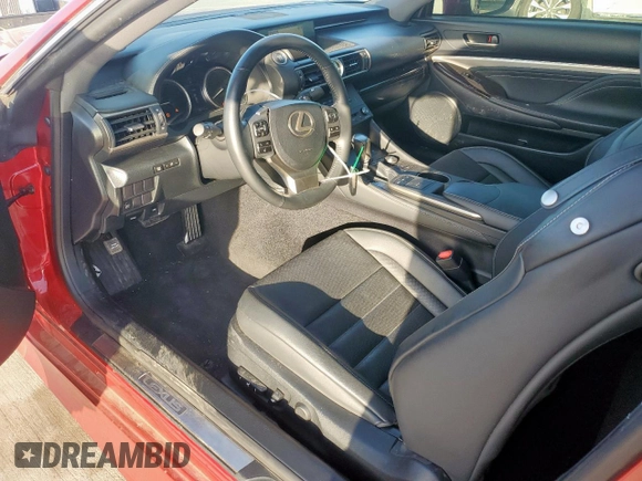 2015 Lexus RC 350 F Sport with VIN JTHSE5BC4F5001158, listed as a Copart auction lot 62917315 with 58,572 mi miles and Salvage title. Bid and sale history available at DreamBid. Image 8.