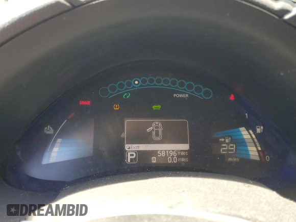 2013 Nissan LEAF SL with VIN 1N4AZ0CP3DC403886, listed as a Copart auction lot 54943805 with 58,196 mi miles and Clean title. Bid and sale history available at DreamBid. Image 9.