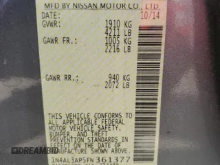 2015 Nissan Altima 2.5 SL with VIN 1N4AL3AP5FN361377, listed as a Copart auction lot 51414725 with 164,472 mi miles and Salvage Title. Bid and sale history available at carsss.com. Image 14.