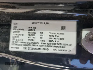 2021 Tesla Model 3 Long Range z VIN 5YJ3E1EB3MF096504, wystawiony jako Copart lot #57919615 z przebiegiem 142 854 mil mil oraz Czysty tytuł • Clean title. Historia ofert i sprzedaży dostępna na DreamBid. Obrazek 13.