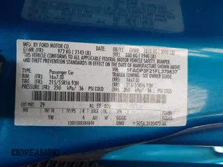 2015 Ford Focus SE with VIN 1FADP3F21FL379837, listed as a IAAI auction lot 42021623 with 146,571 mi miles. Bid and sale history available at carsss.com. Image 9.
