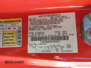 2016 Ford Mustang V6 с VIN 1FA6P8AM3G5241673, выставлен на аукционе IAAI как лот 42279329 с пробегом 73 954 миль миль и . История ставок и продаж доступна на DreamBid. Изображение 9.