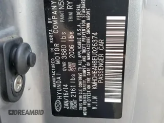 2014 Hyundai Elantra z VIN KMHDH6AH8EU026374, wystawiony jako Copart lot #56254775 z przebiegiem 162 507 mil mil oraz Tytuł czysty. Historia ofert i sprzedaży dostępna na DreamBid. Obrazek 12.