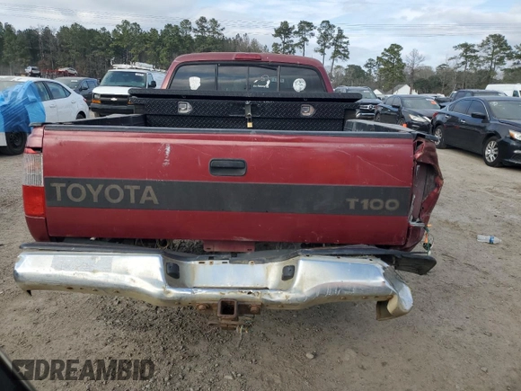 1996 Toyota T100 DX with VIN JT4TN12D0T0021827, listed as a Copart auction lot 44328465 with 253,582 mi miles and Salvage Title. Bid and sale history available at carsss.com. Image 6.