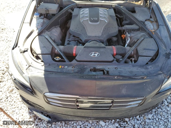 2015 Hyundai Genesis 5.0L with VIN KMHGN4JF8FU060681, listed as a Copart auction lot 48081865 with 159,216 mi miles and Salvage Title. Bid and sale history available at carsss.com. Image 12.