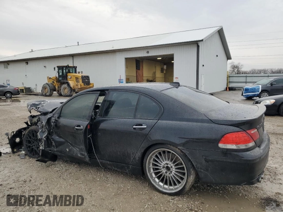 2008 BMW 7 Series 750i with VIN WBAHL83528DT89581, listed as a Copart auction lot 43146275 with Not Provided miles and Salvage Title. Bid and sale history available at DreamBid. Image 2.