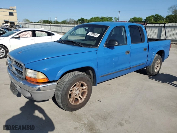 2002 Dodge Dakota SLT with VIN 1B7HL48N32S693817, listed as a Copart auction lot 52126605 with 238,782 mi miles and Salvage Title. Bid and sale history available at carsss.com. Image 1.