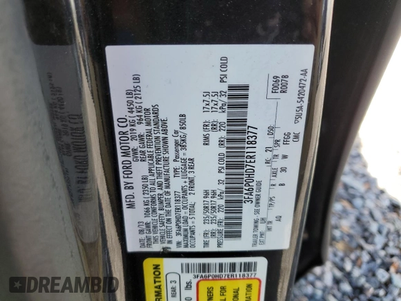 2014 Ford Fusion SE with VIN 3FA6P0HD7ER118377, listed as a Copart auction lot 53022435 with 156,171 mi miles and Salvage Title. Bid and sale history available at carsss.com. Image 12.