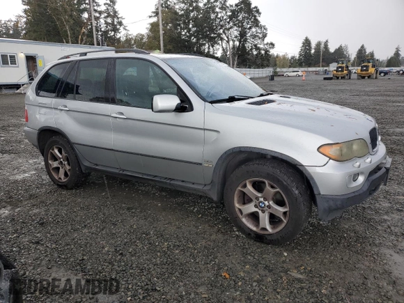 2004 BMW X5 3.0i with VIN 5UXFA13544LU27883, listed as a Copart auction lot 77273134 with 268,908 mi miles and Salvage Title. Bid and sale history available at carsss.com. Image 4.