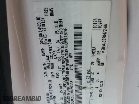 2014 Ford Escape SE with VIN 1FMCU0GX5EUD25338, listed as a Copart auction lot 53167645 with 171,443 mi miles and Clean Title. Bid and sale history available at carsss.com. Image 13.
